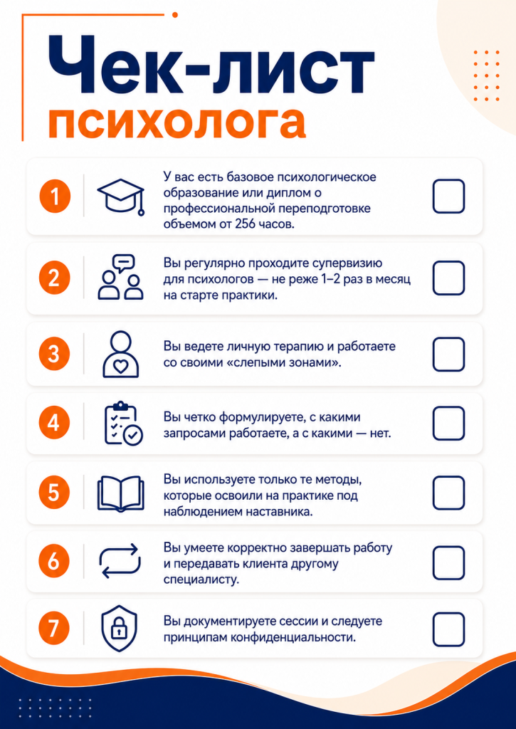 чек-лист психолога